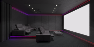 colorful home theater room